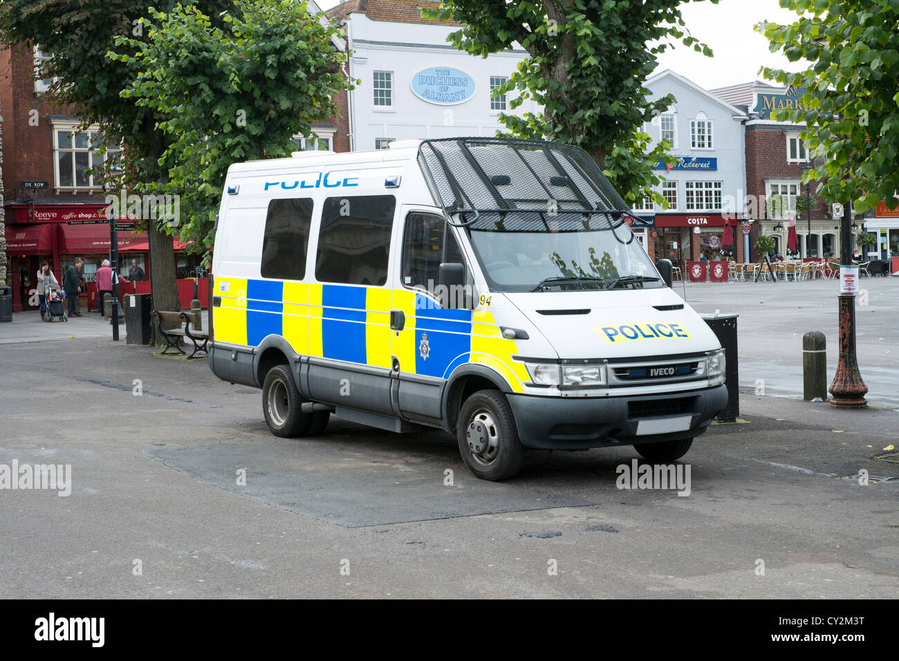 UK Police riot van mini bus Stock Photo