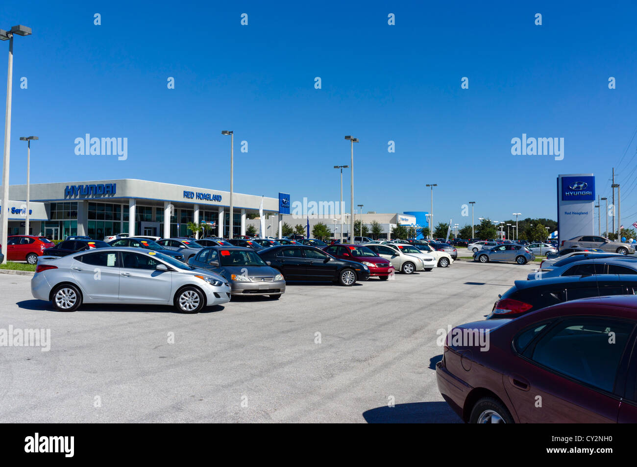 Hyundai, Honda and Nissan car dealerships, Winter Haven, Central Florida, USA Stock Photo