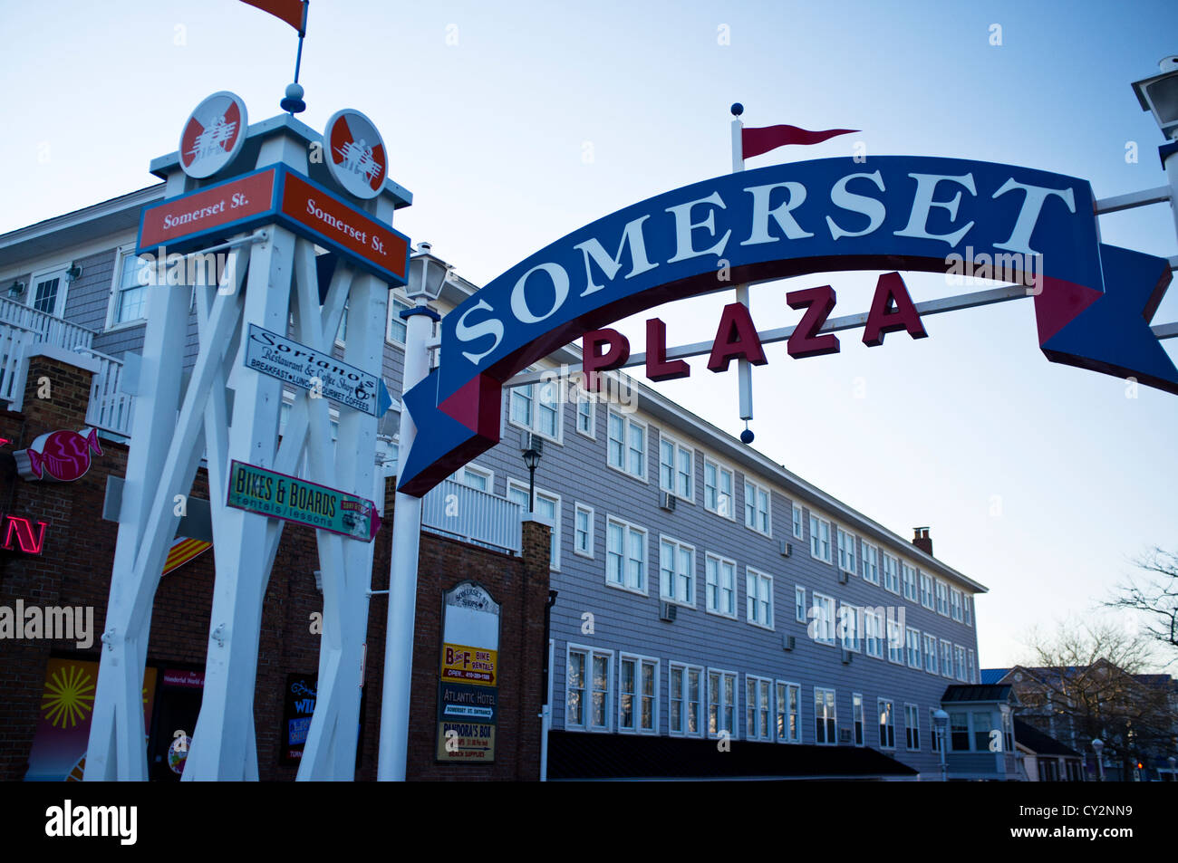 Somerset Plaza on the Boardwalk in Ocean City Maryland Stock Photo Alamy