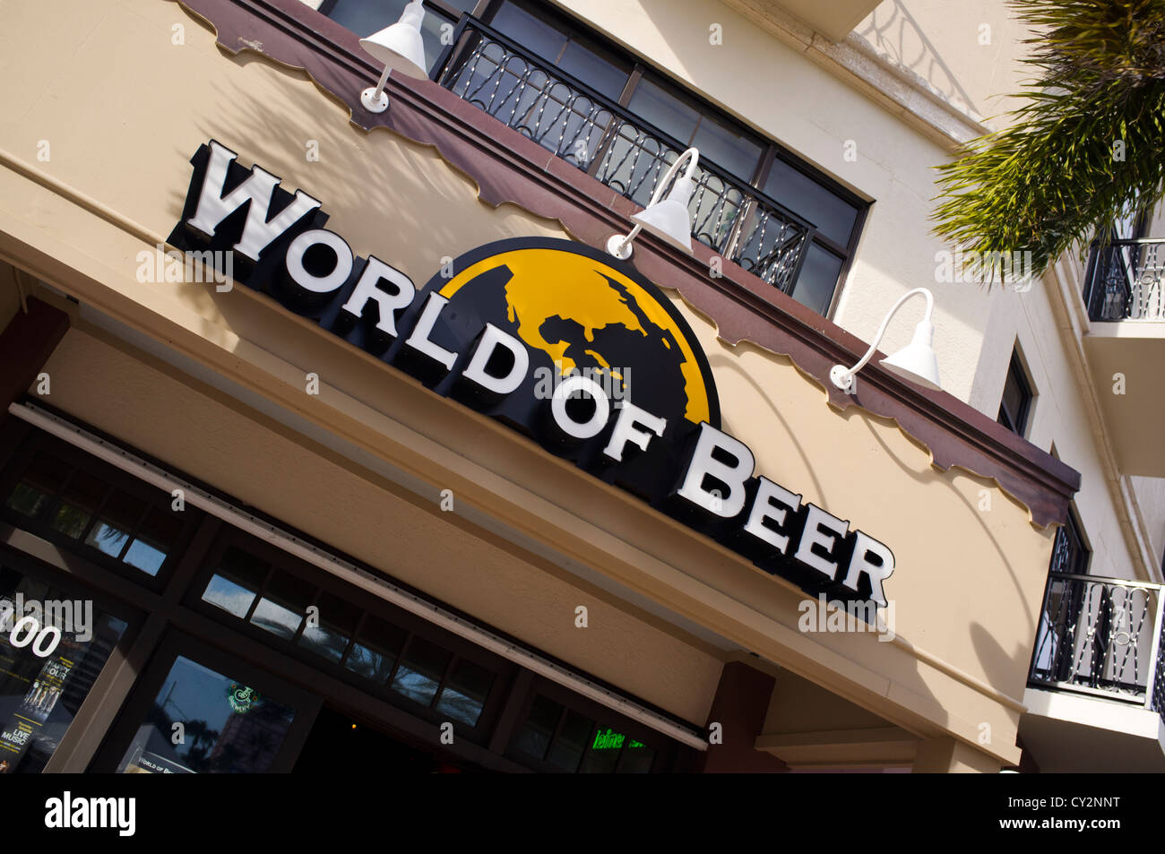 World of Beer 'WOB' N Clematis Street, West Palm Beach, Florida Stock Photo