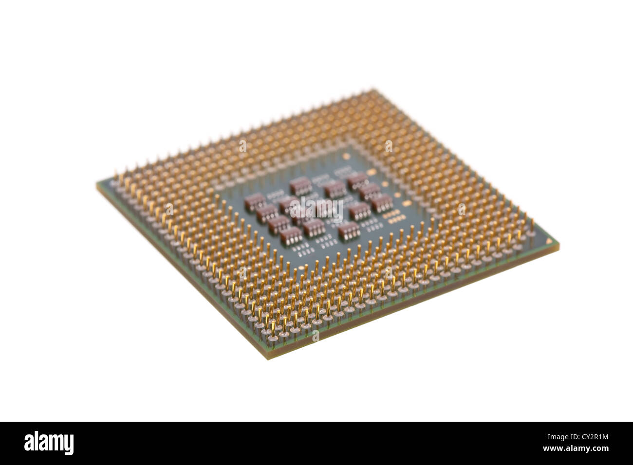 It is silicone chip CPU on white background Stock Photo - Alamy