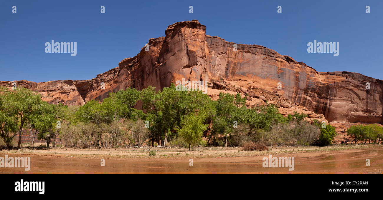 View from the canyon floor in Canyon de Chelly, Arizona, USA Stock Photo