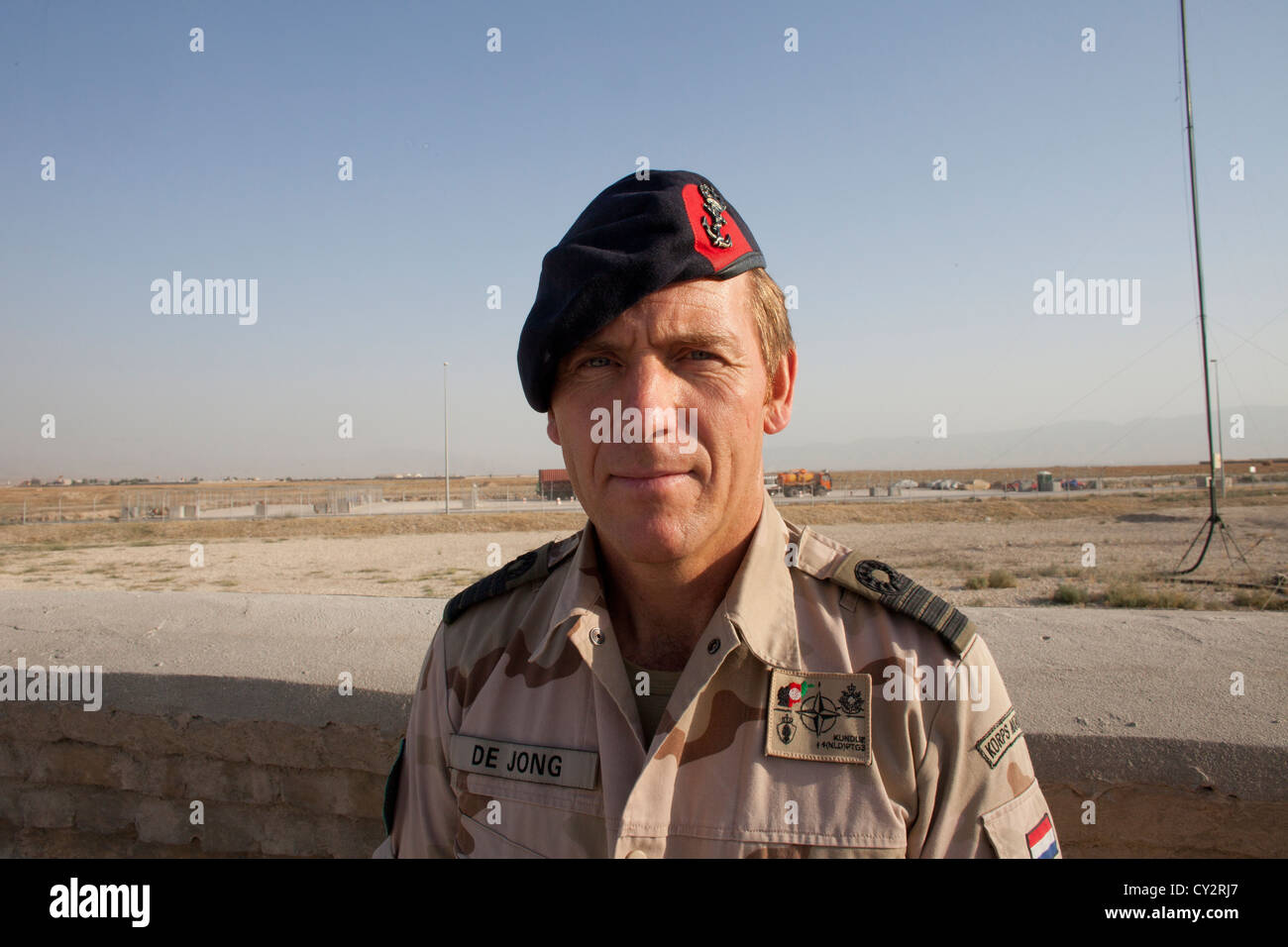Colonel Jarst de Jong, commander of the dutch military in Kunduz, Afghanistan Stock Photo