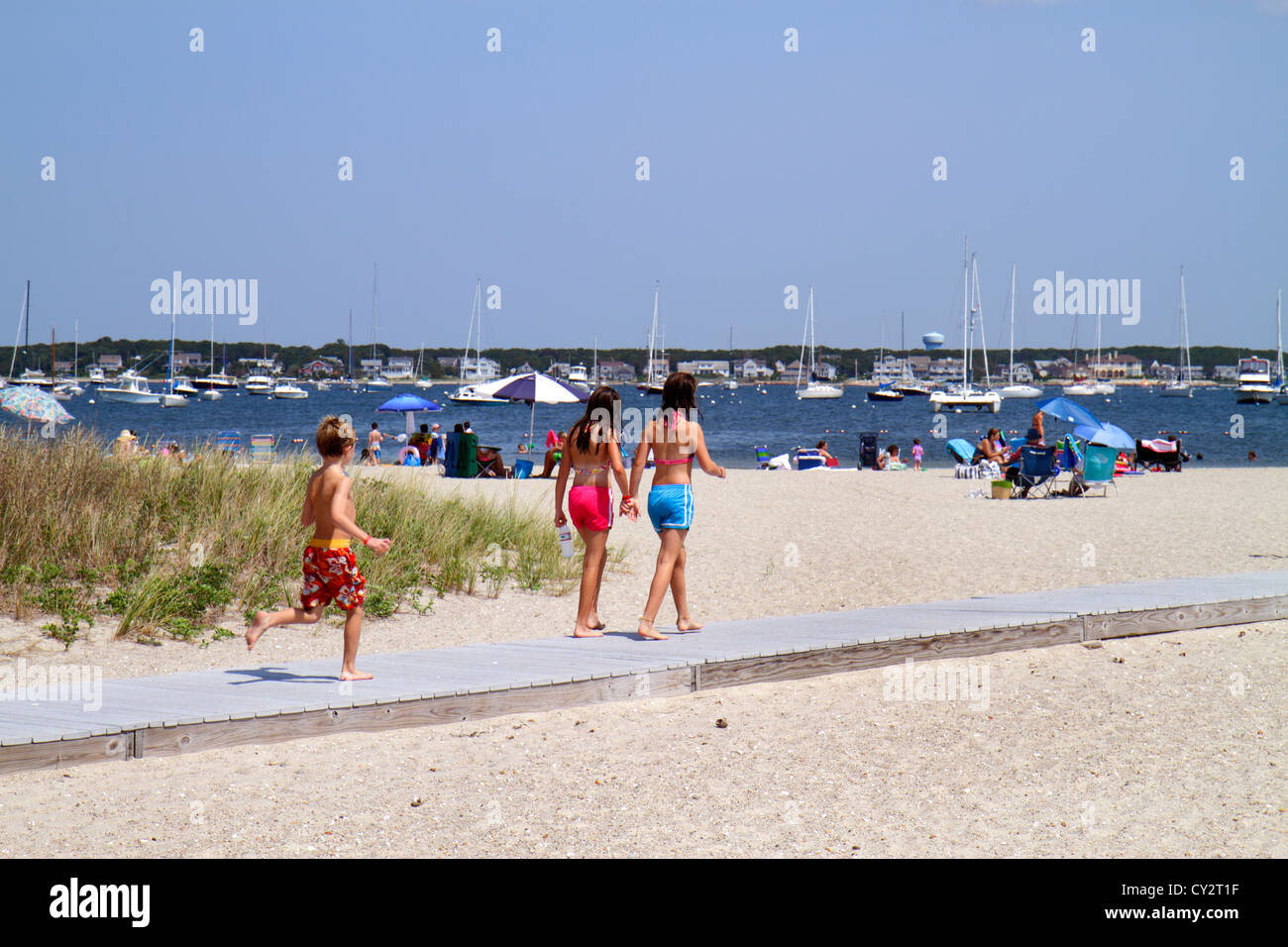 Cape Cod Massachusetts,Hyannis,Lewis Bay,Kalmus Beach Park,sand,boats