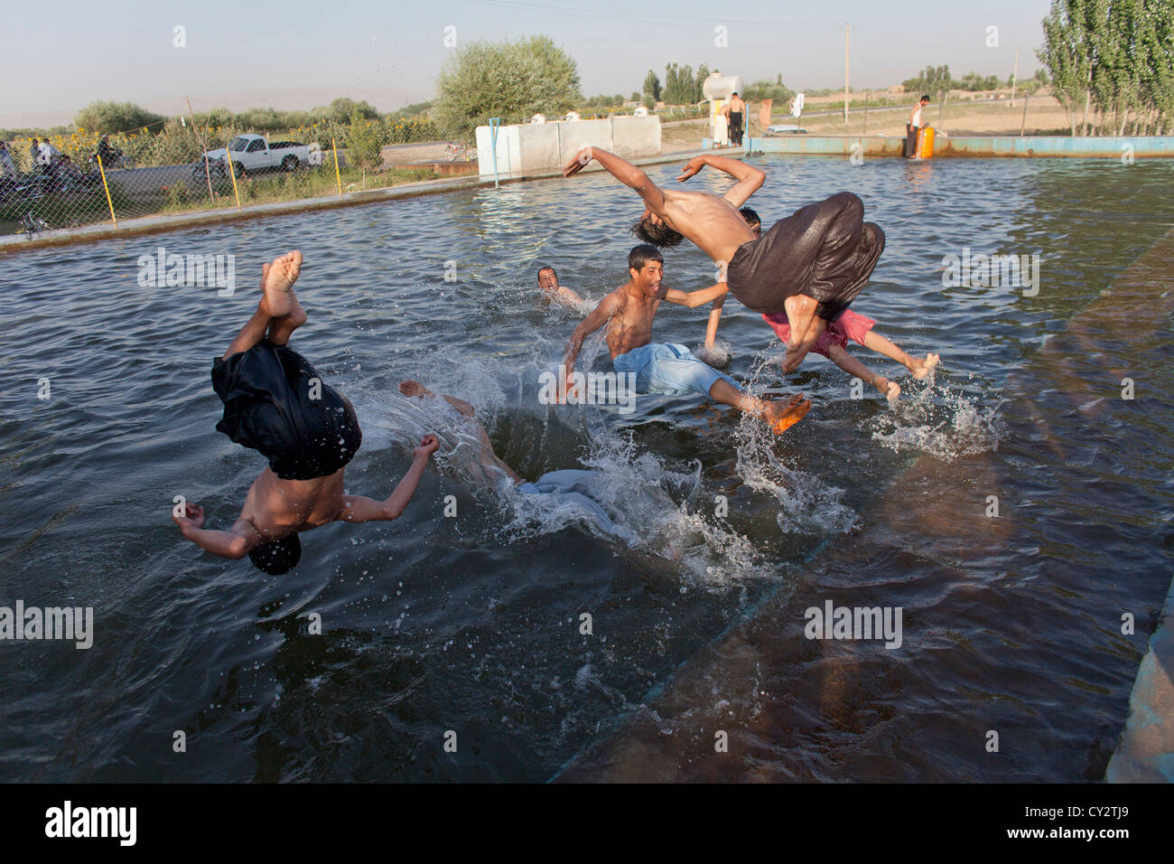 swimming pool in Kunduz, Afghanistan Stock Photo