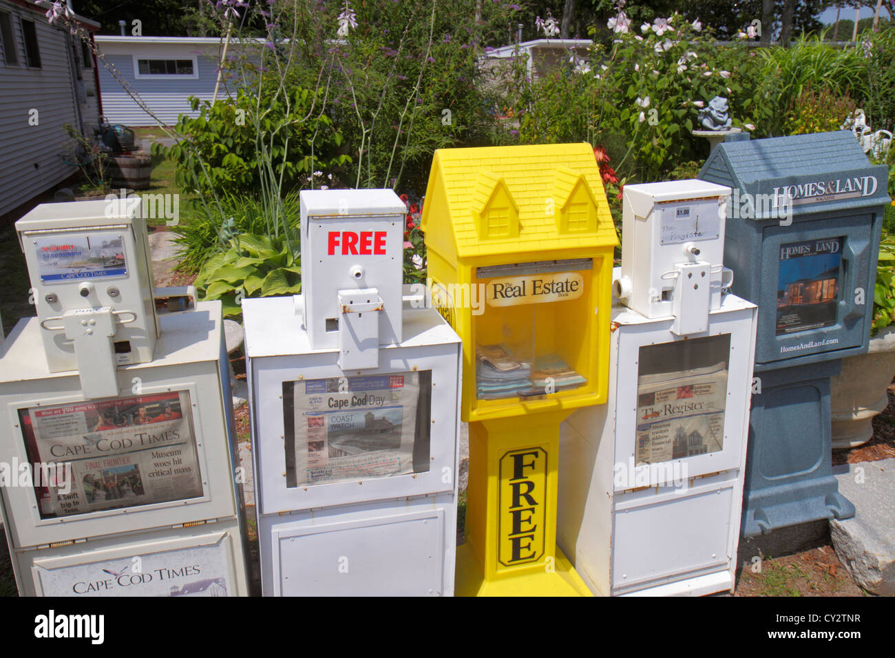 Massachusetts Cape Cod South Yarmouth newspaper vending machines real
