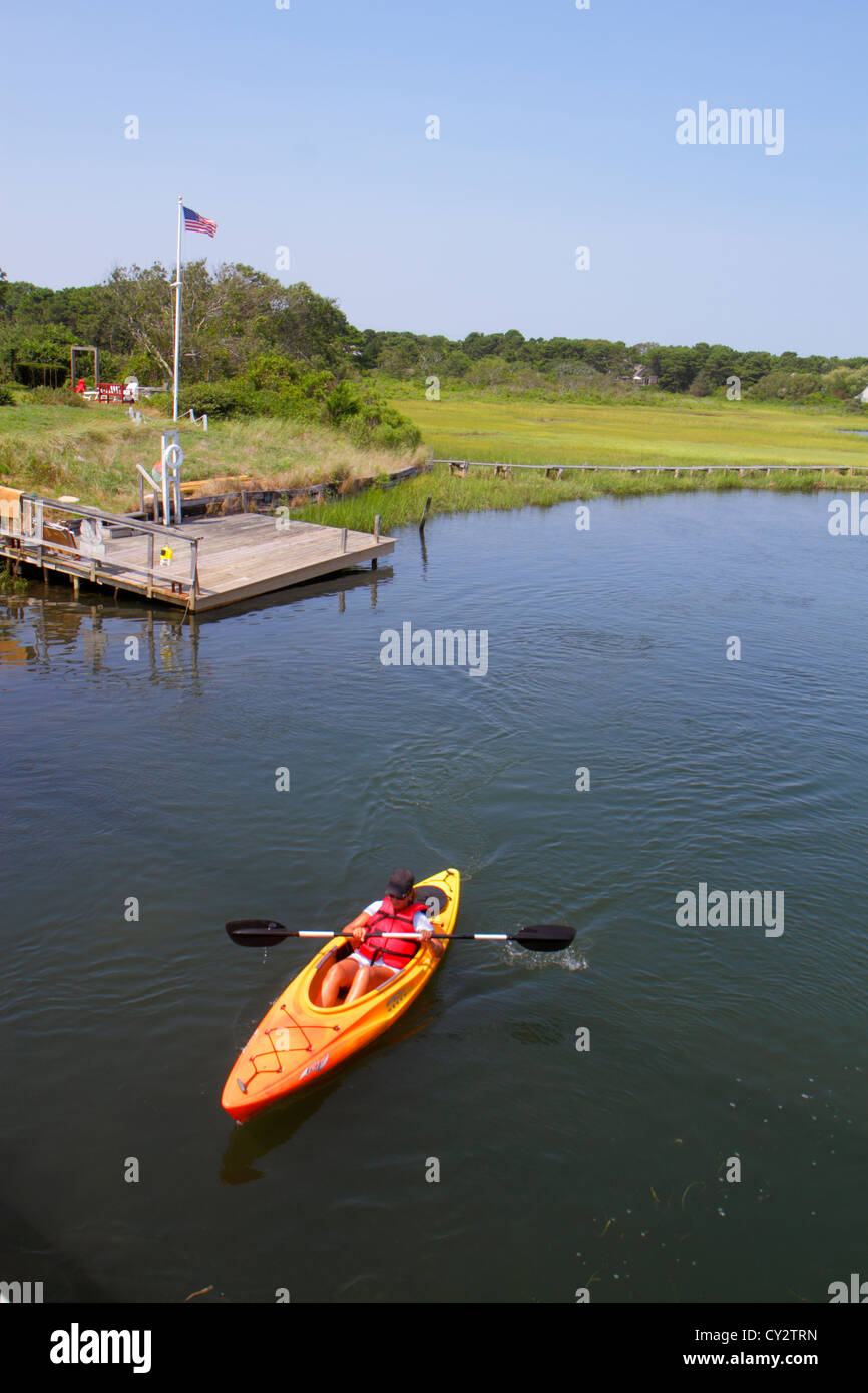 Cape Cod Massachusetts,Dennis Port,Swan River,kayak,kayaker,woman