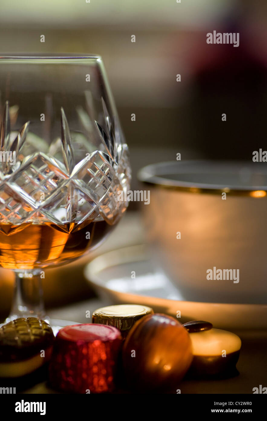 Cognac, Chocolates & Coffee Stock Photo Alamy
