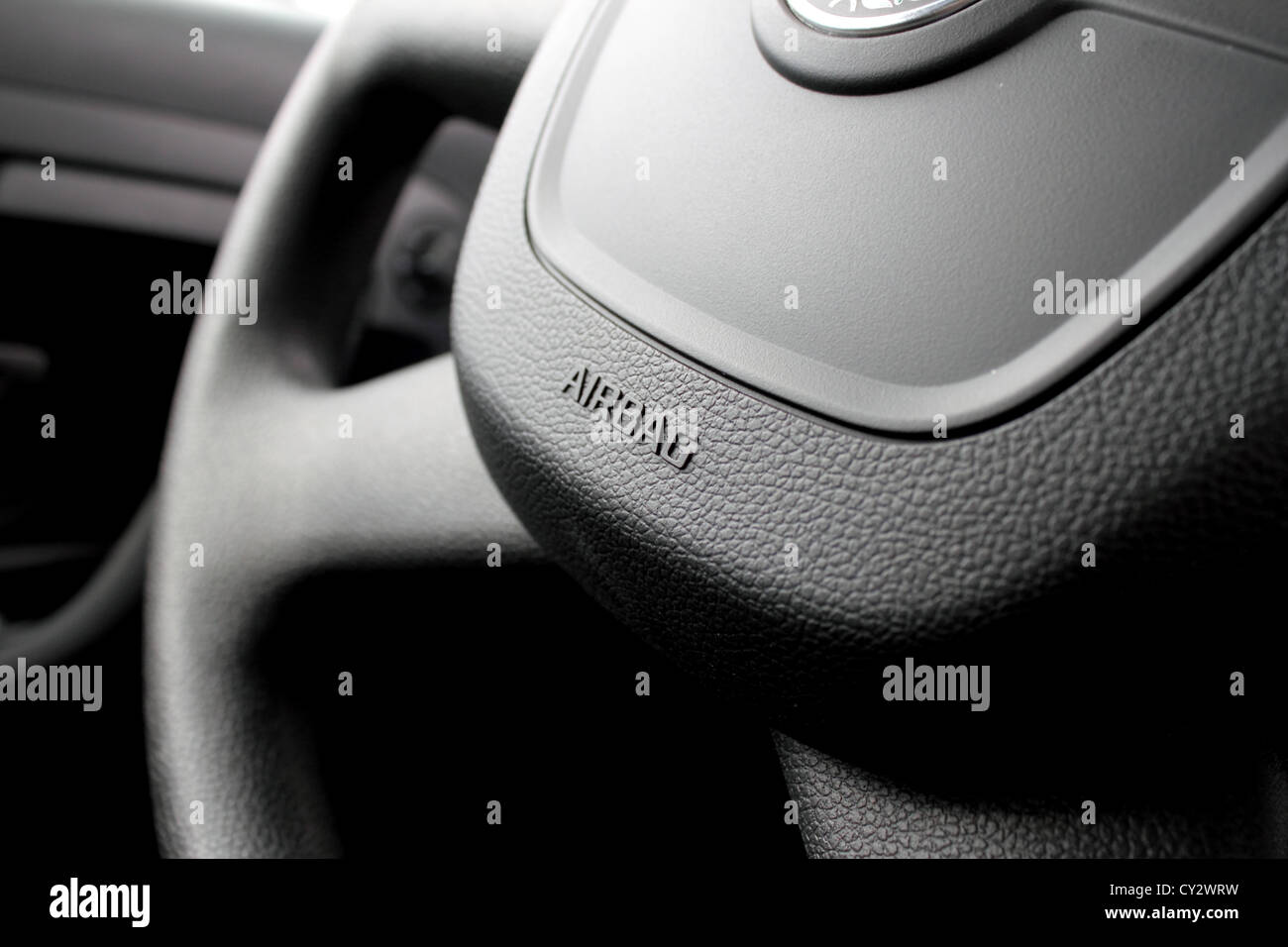 Airbag caption on the car wheel Stock Photo Alamy