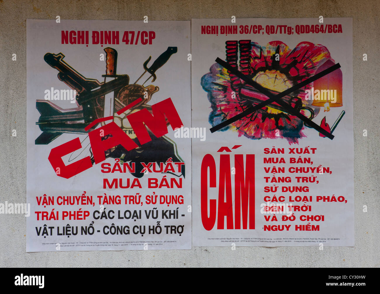 Poster Of An Awareness Campaign Against Firecrackers, Sapa, Vietnam