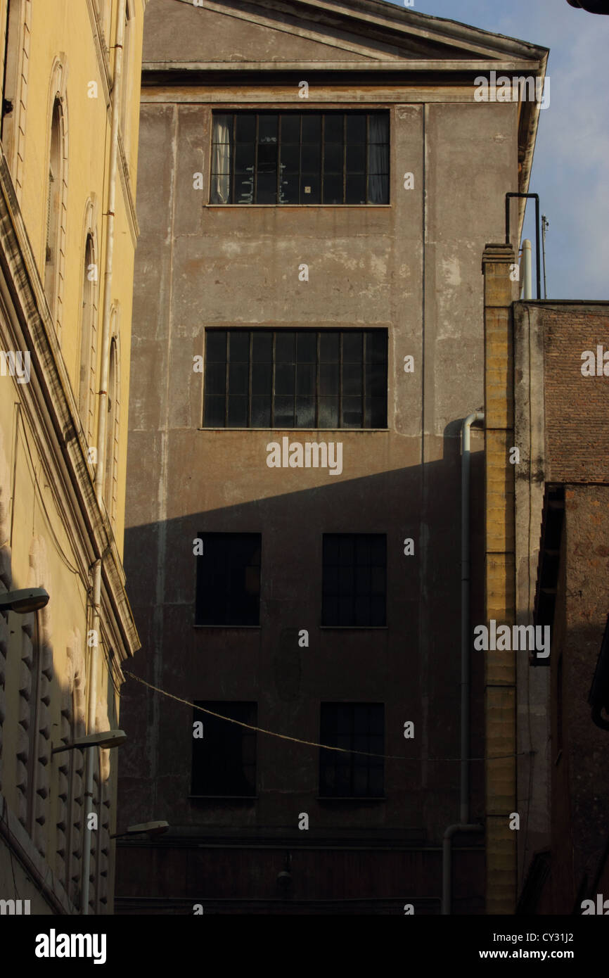 industrial building, windows and wall, Rome, Italy, photoarkive Stock Photo Alamy