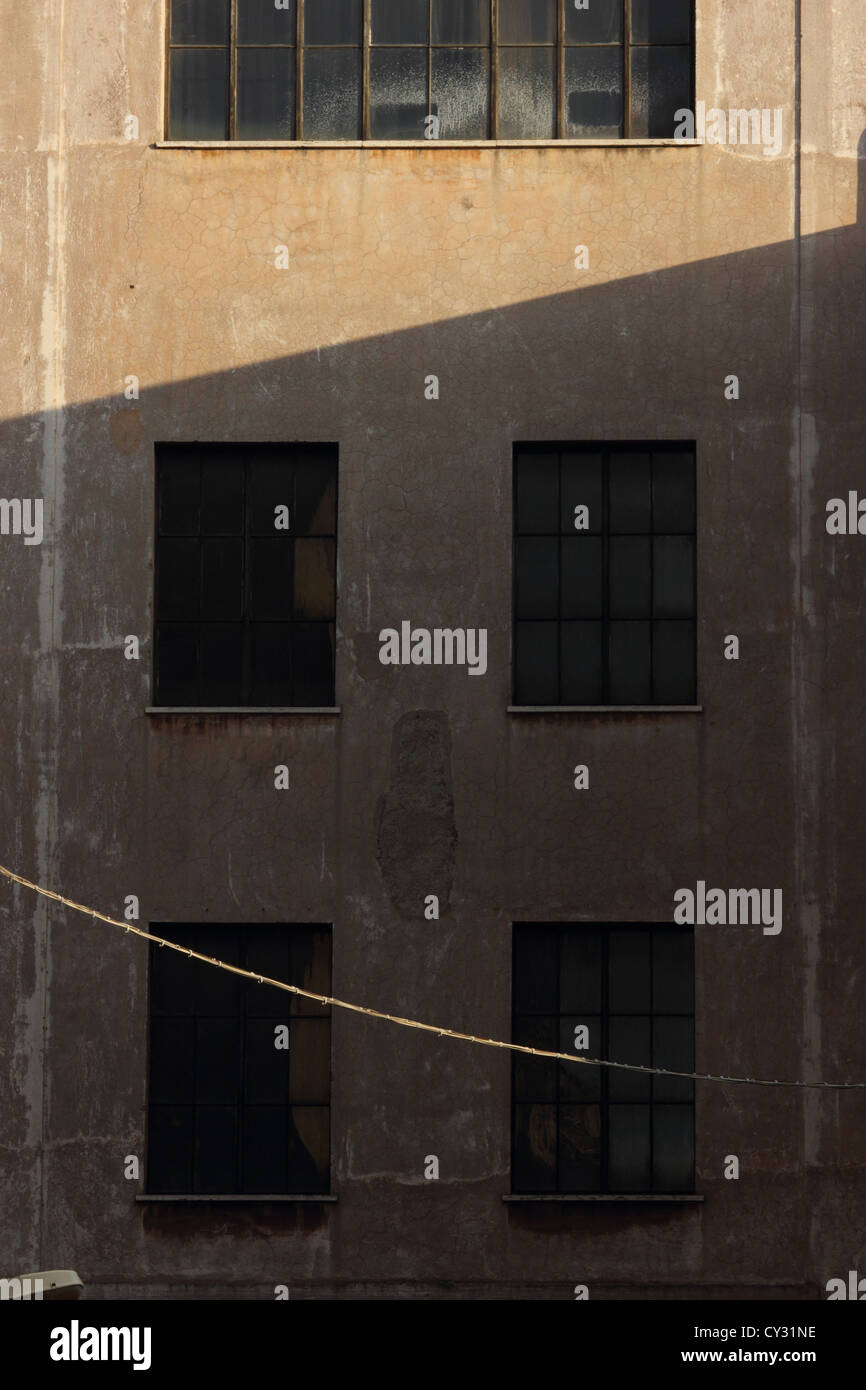 industrial building, windows and wall, Rome, Italy, photoarkive Stock Photo Alamy