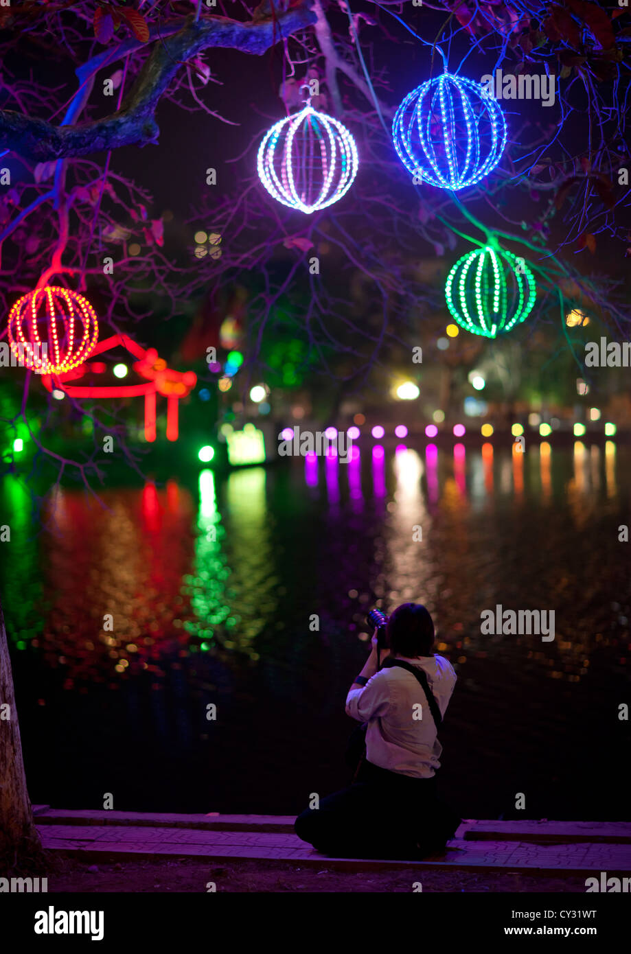 Lanterns On Hoan Kiem Lake, hanoi, Vietnam Stock Photo Alamy