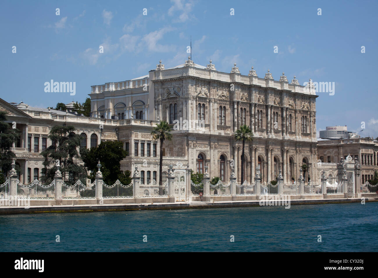 Dolmabahce Palace seen from the Bosphorus, istanbul Stock Photo