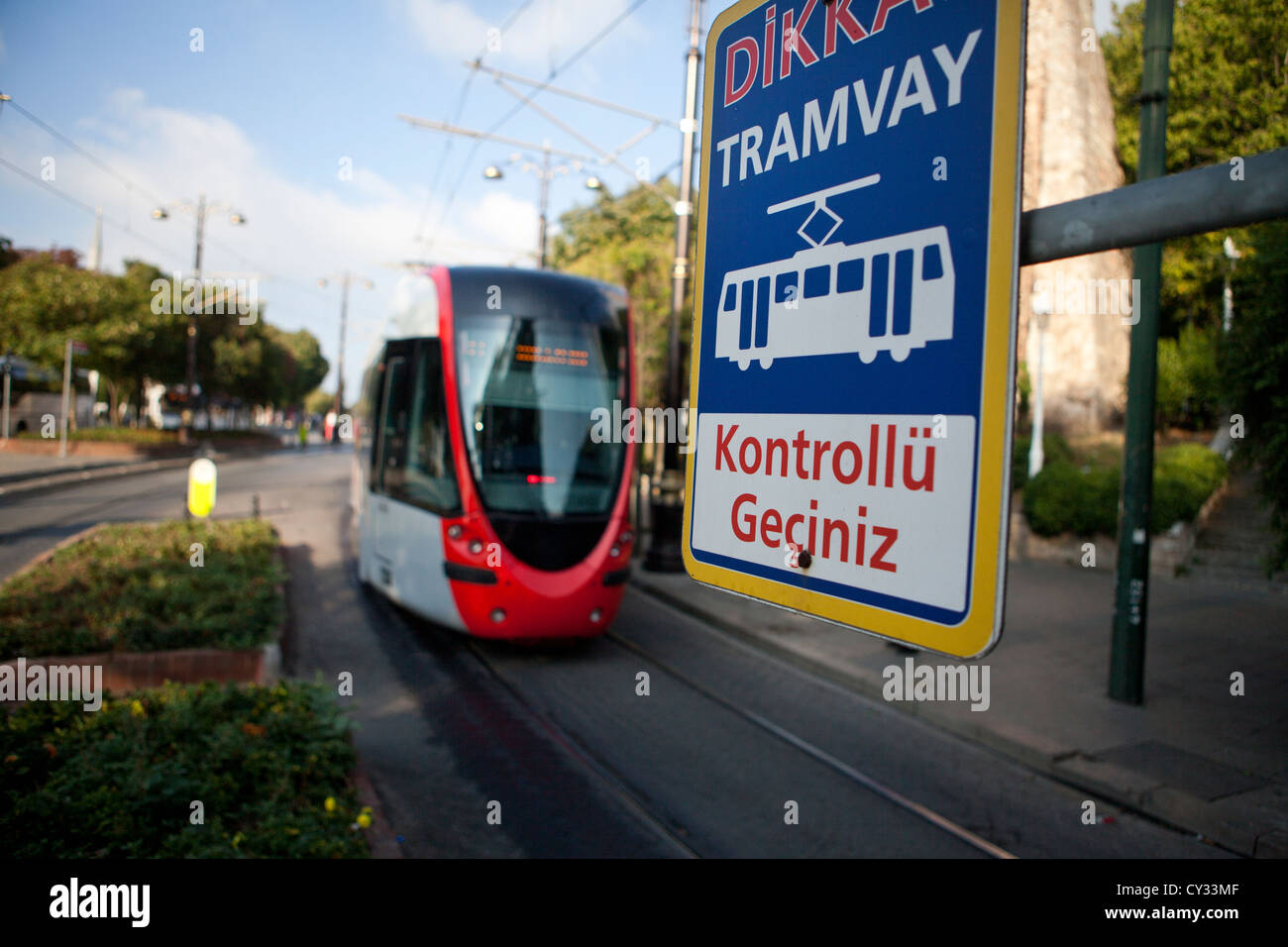 public transport (tram) in istanbul Stock Photo