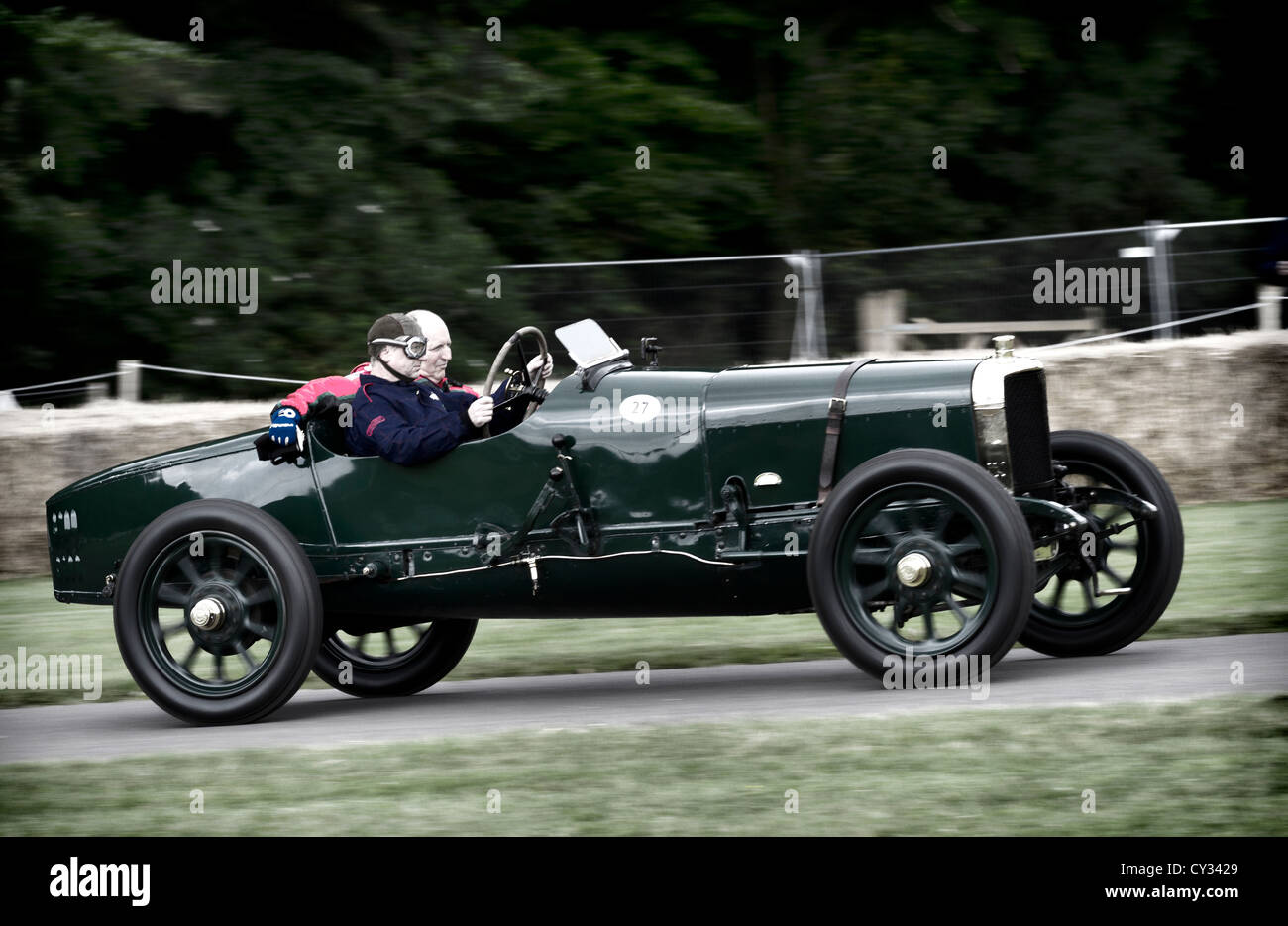 1912 Sunbeam Coupe De L'Auto with driver Doug Hill at the 2012 Goodwood Festival of Speed, Sussex, UK. Stock Photo