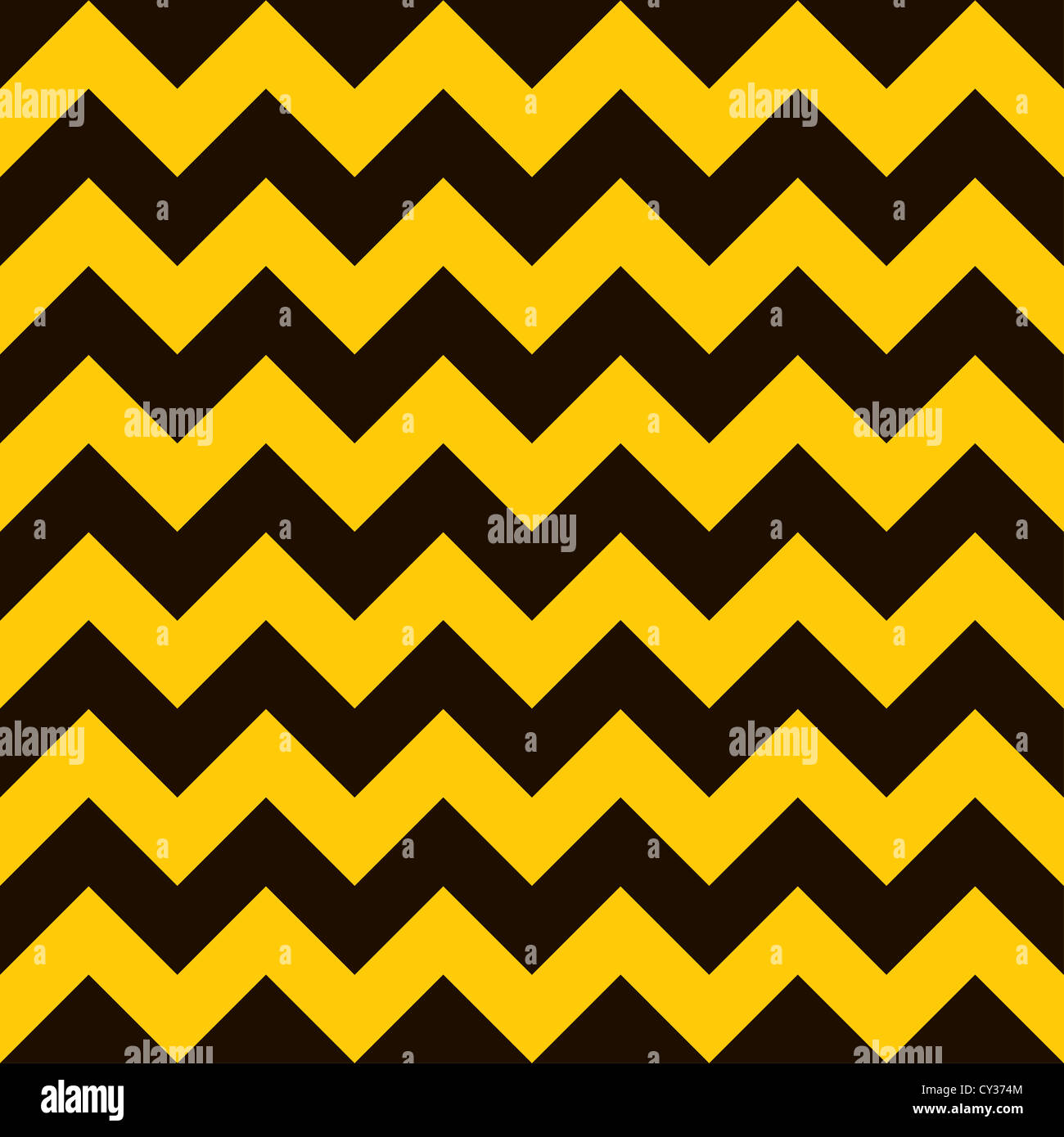 Yellow and black warning seamless tile background with chevron Stock Photo