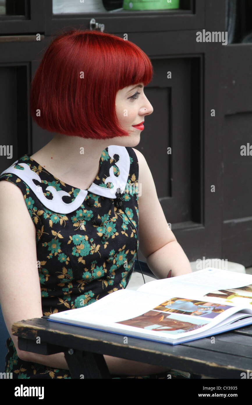 Amber Butchart in Chelsea, fashion historian and DJ. Stock Photo