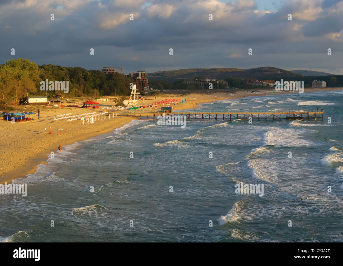Primorsko Beach in Bulgaria, Europe Stock Photo