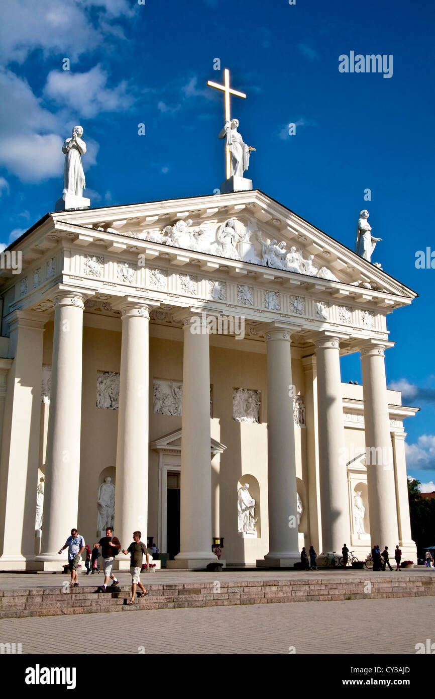 Lithuania, Lietuva, Vilnius, Baltic States, Arch-Cathedral Basilica at Cathedral Square Stock Photo