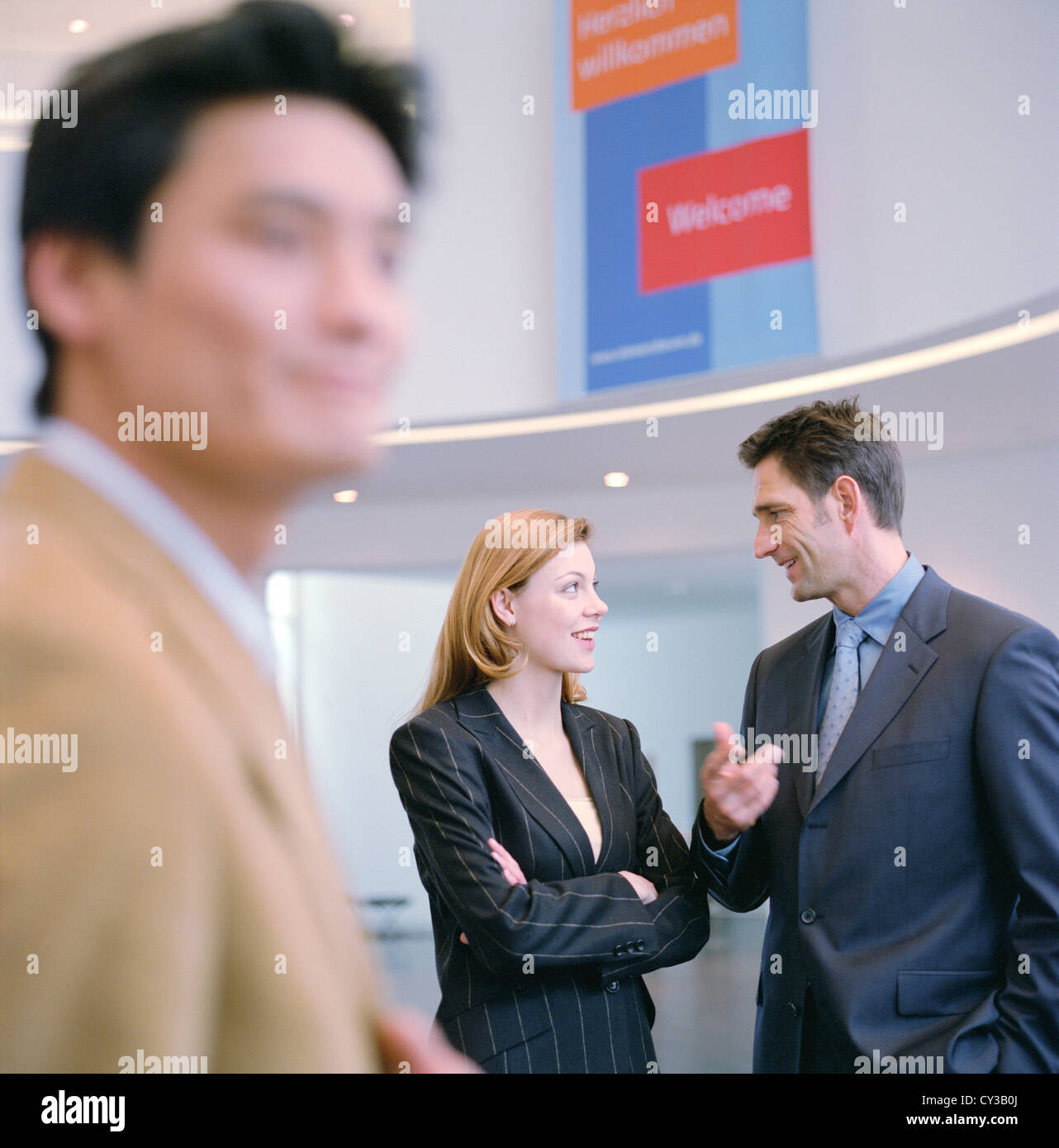 business people man woman cooperation manager License free except ads and outdoor billboards Stock Photo