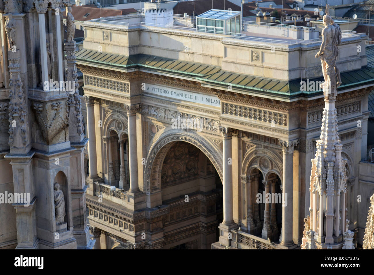 View from Milan Cathedral / Duomo di Milano, Milan, Italy of the ...