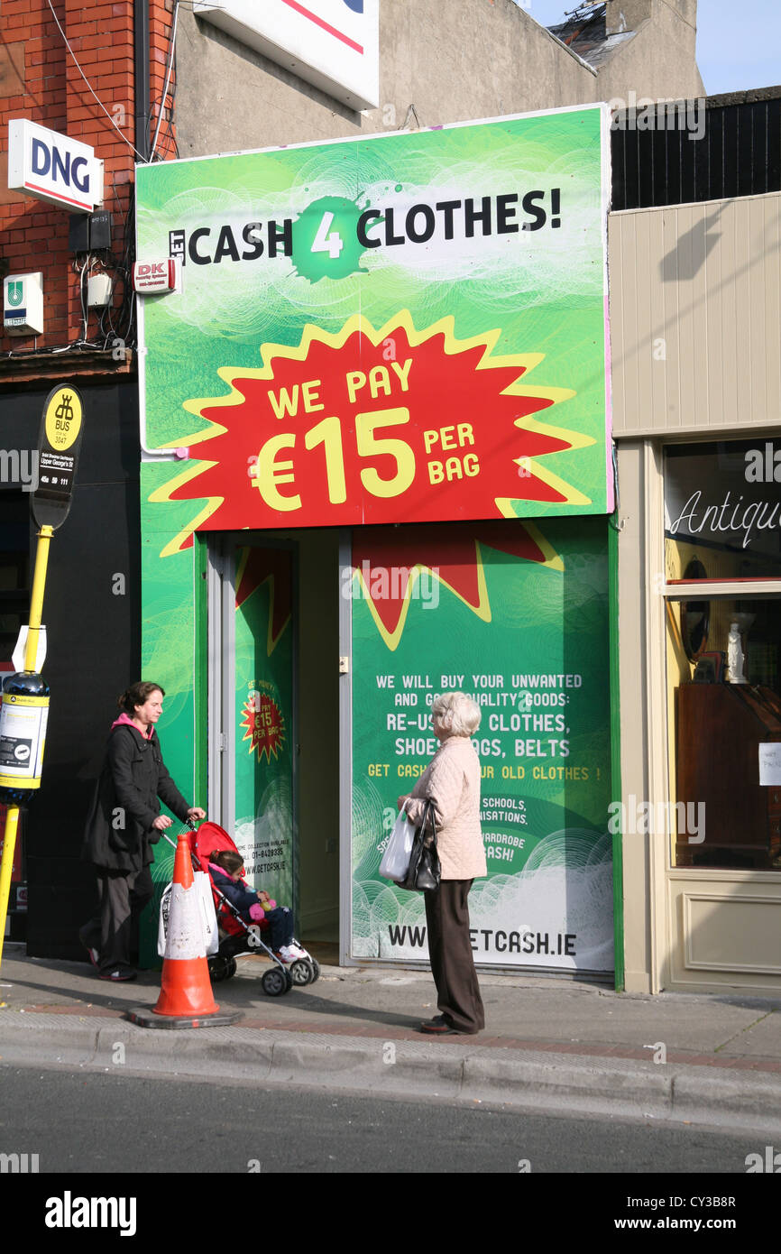 Cash 4 Clothes shop in Dun Laoghaire Dublin Ireland Stock Photo