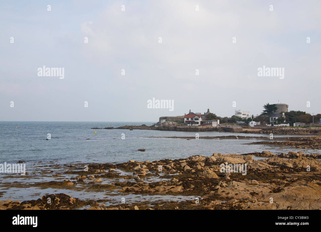 View of Sandycove and Joyce's tower in Dublin Ireland Stock Photo