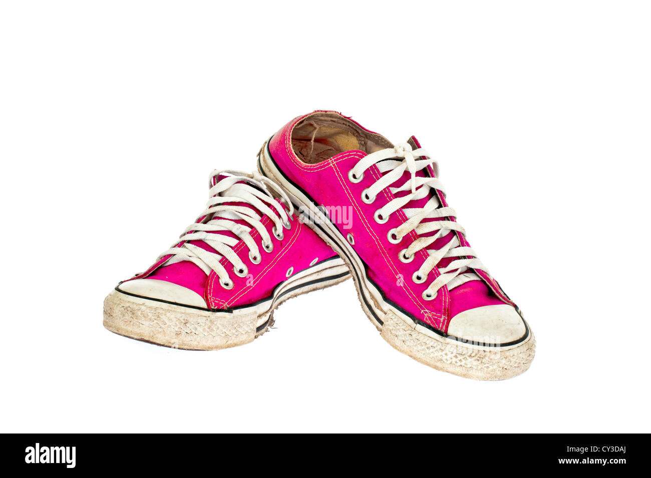 vintage pink shoe on White background Stock Photo Alamy