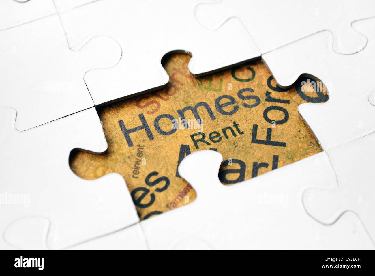 Homes rent text on puzzle Stock Photo Alamy