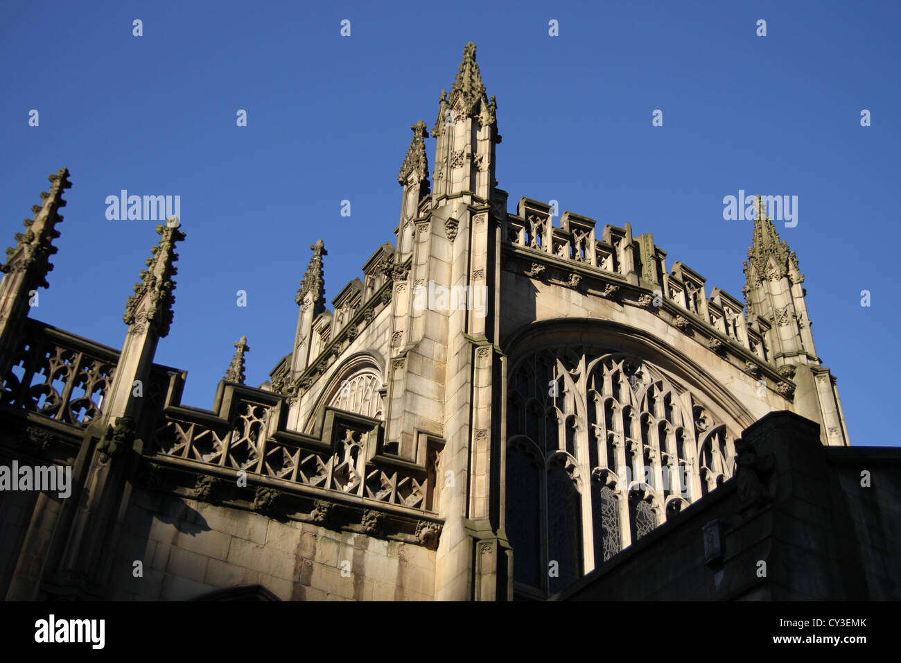Manchester Cathedral is a medieval church on Victoria Street in central