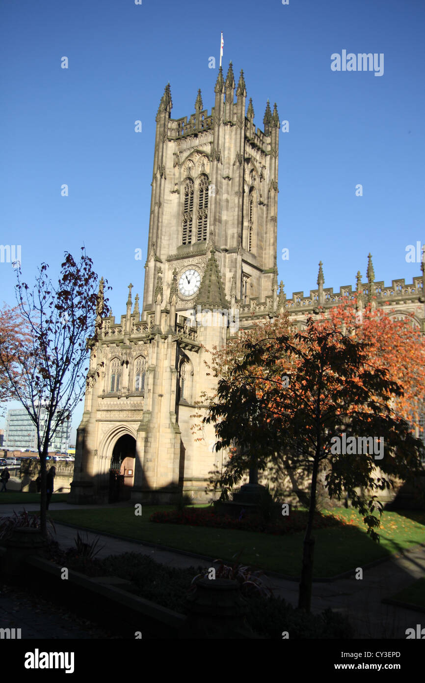 Manchester Cathedral is a medieval church on Victoria Street in central