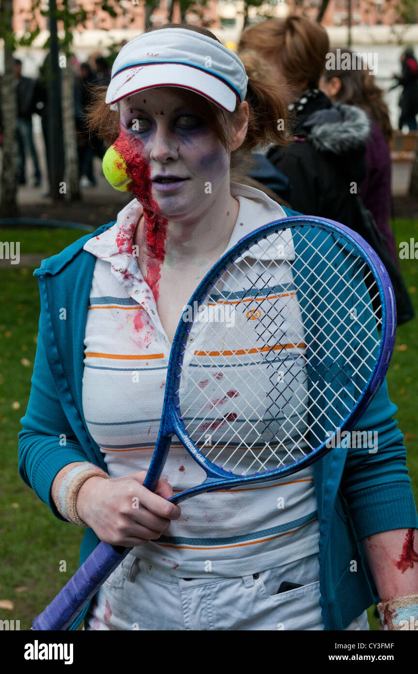 World Zombie Day, London, is organized to raise money for charity. The cause is St Mungo’s which helps the homeless. Stock Photo