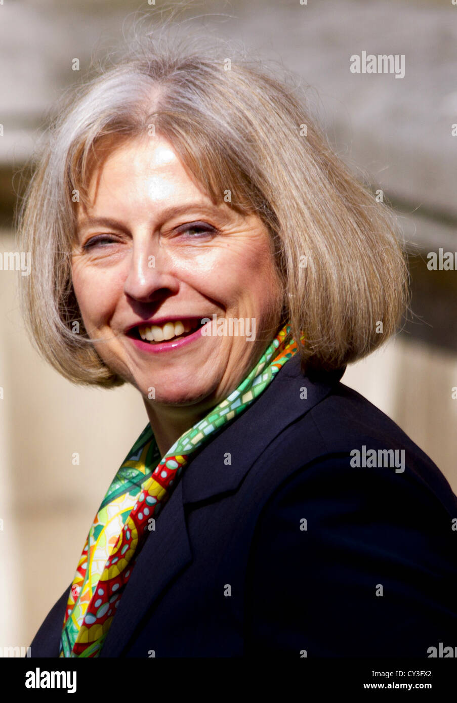 London, UK. 29th 2012. (Pictured) Home Secretary Theresa May arrives at the Leveson Inquiry at the Royal Court of justice London Stock Photo