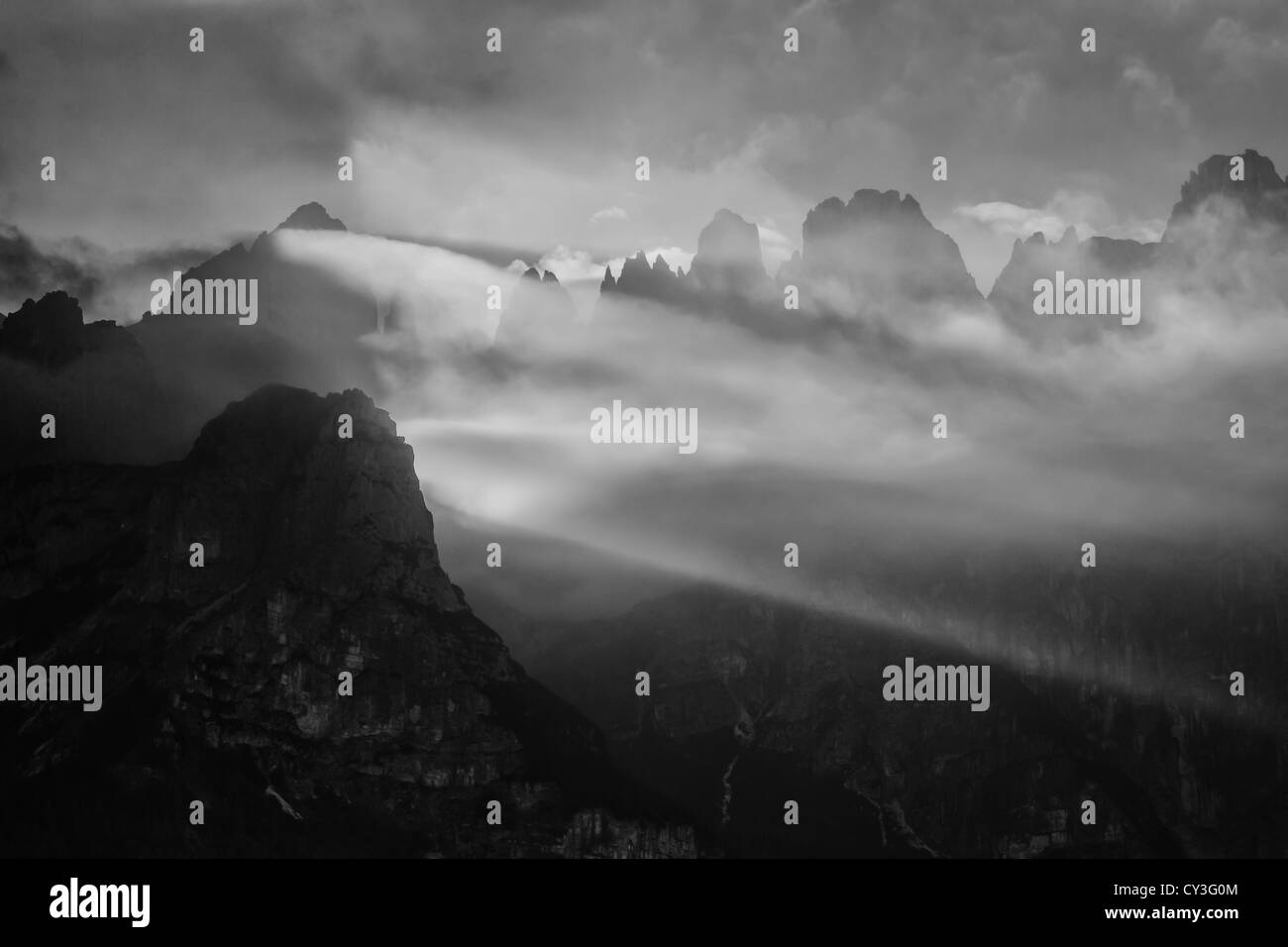Southern dolomites Black and White Stock Photos & Images - Alamy