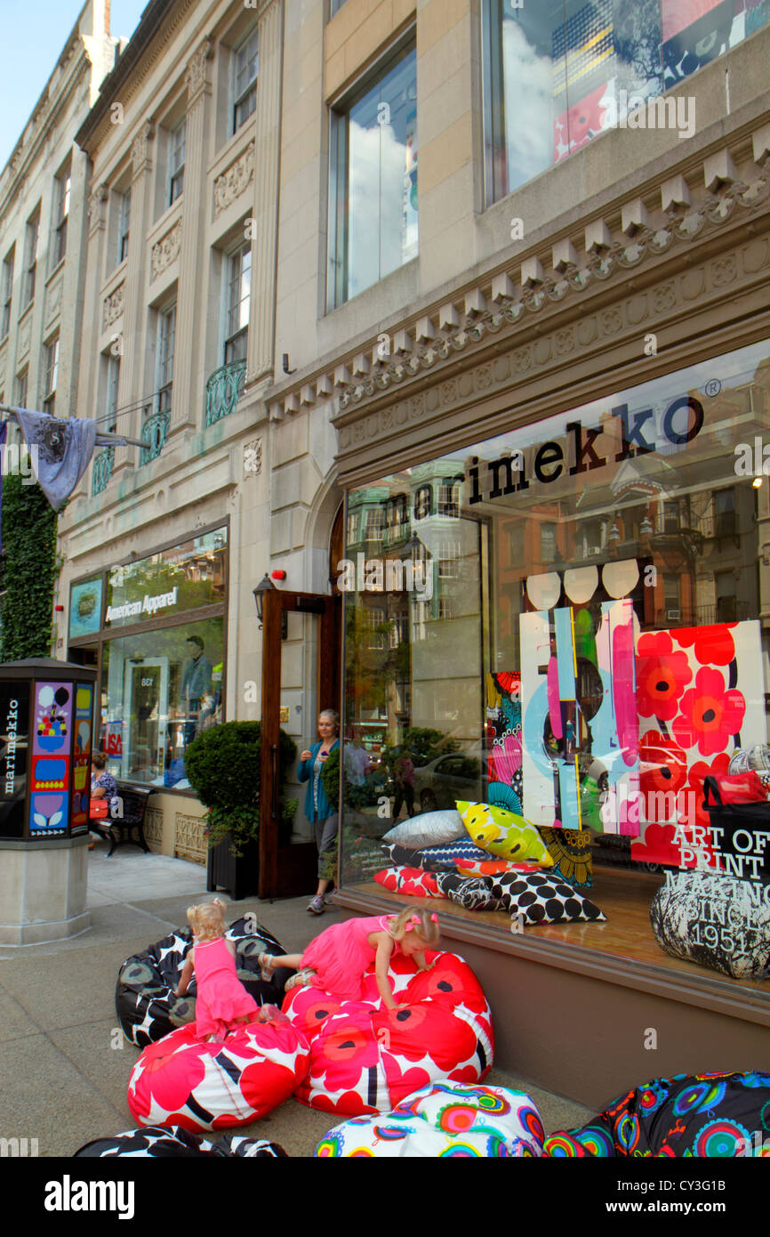 Boston Massachusetts Back Bay Newbury Street highend luxury Stock