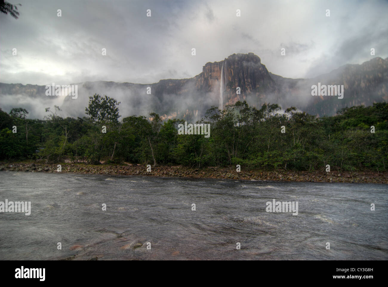 Angel Falls in Venezuela. The highest waterfall in the world. High