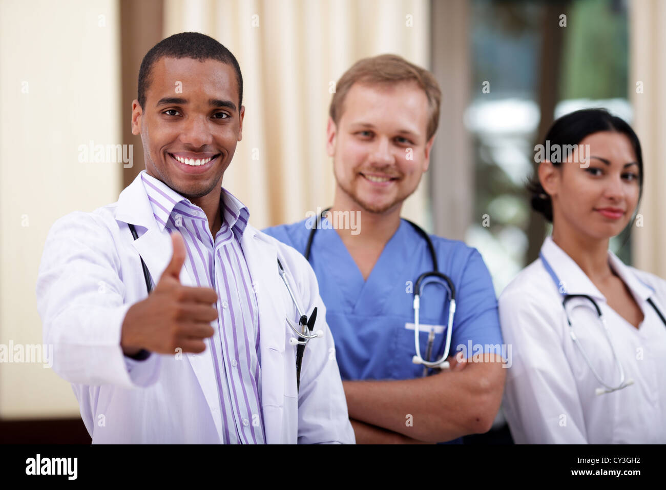 African american doctor thumbs up hi-res stock photography and images ...