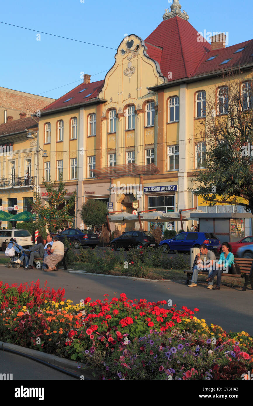 Romania, Targu Mures, Piata Trandafirilor, street scene, Stock Photo