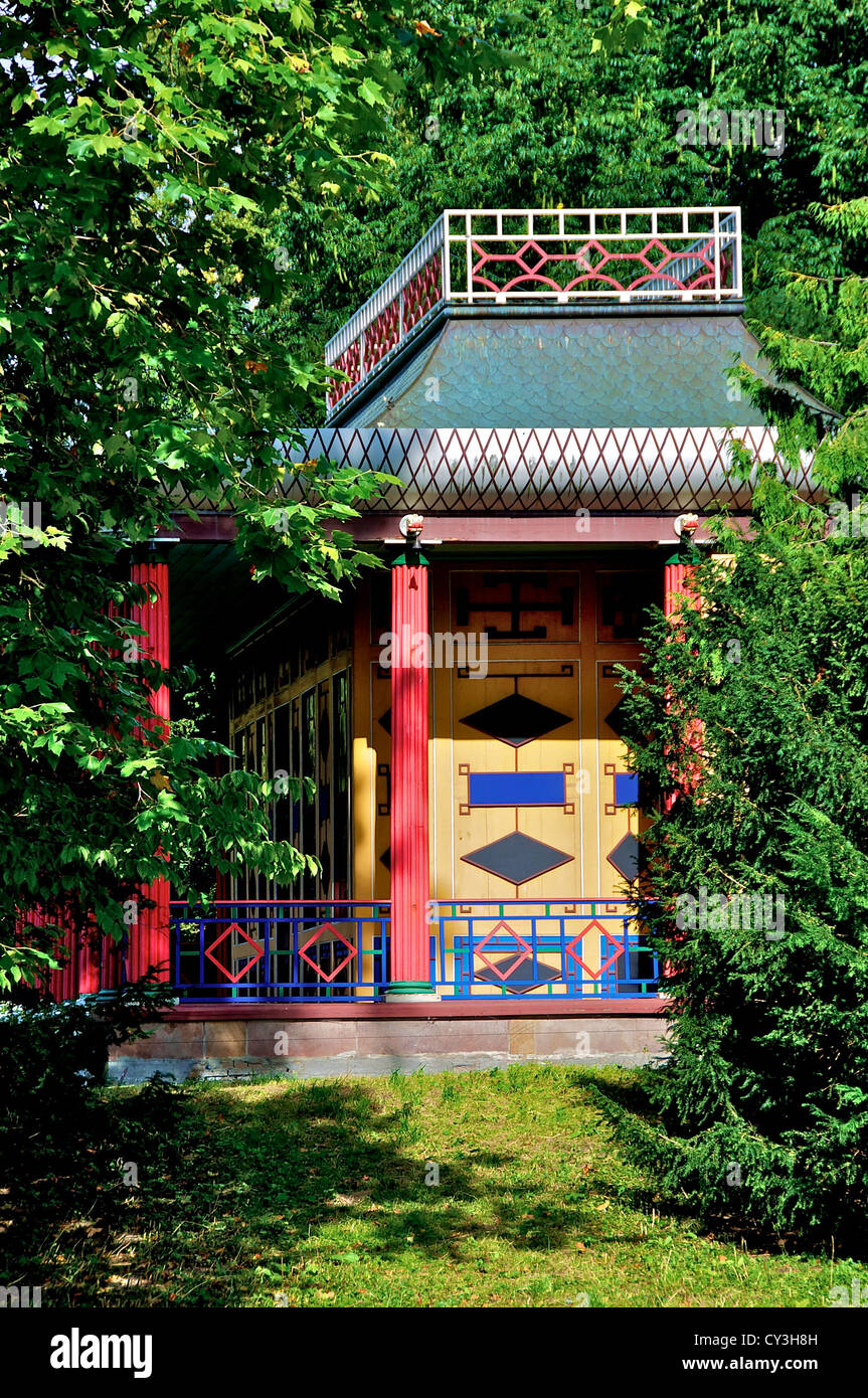 Chinese summerhouse in Frederiksberg Park, Copenhagen Stock Photo