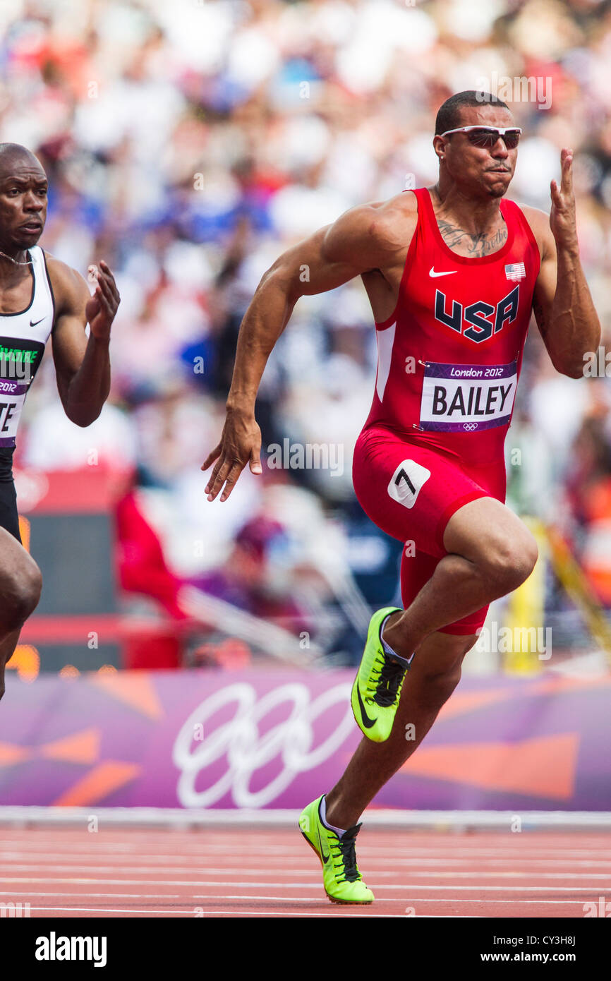Ryan Bailey (USA) competing in the Men's 100m Round 1 at the Olympic