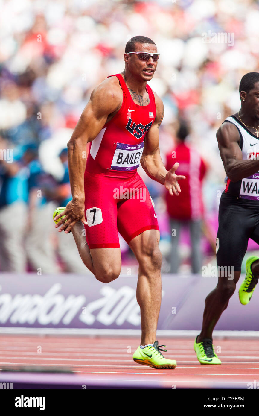 Ryan Bailey (USA) competing in the Men's 100m Round 1 at the Olympic
