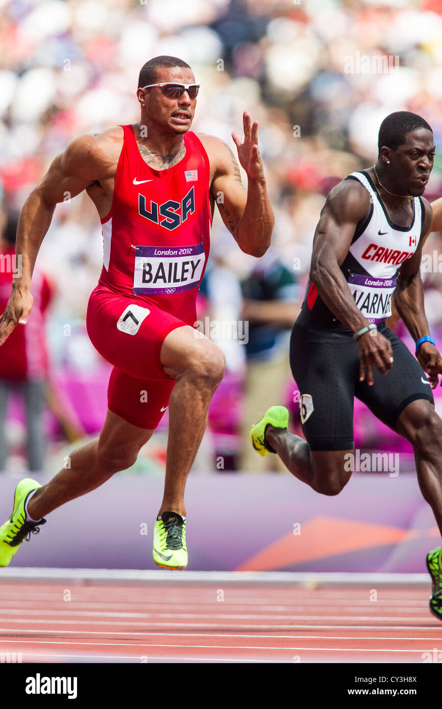 Ryan Bailey (USA) competing in the Men's 100m Round 1 at the Olympic