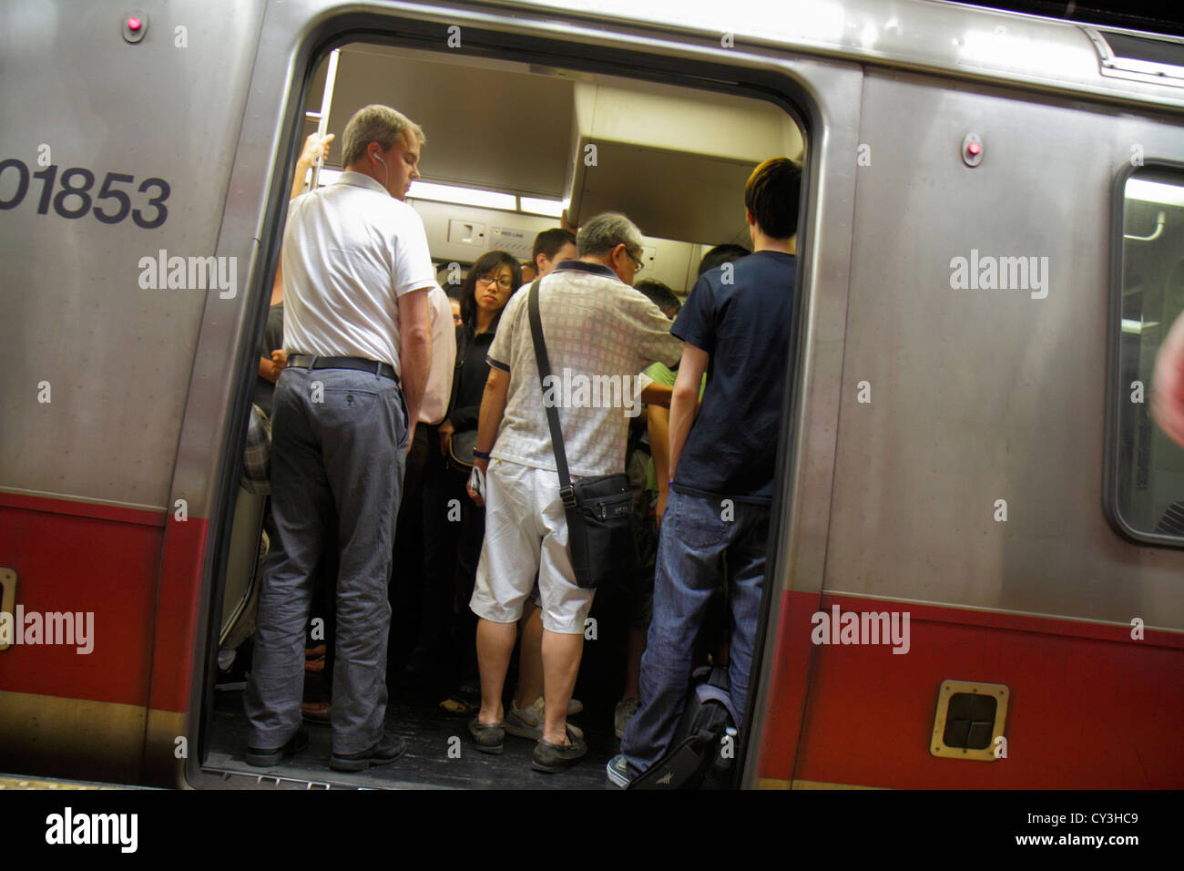 Boston Massachusetts,MBTA,T,Red Line,subway,train,train,riders ...