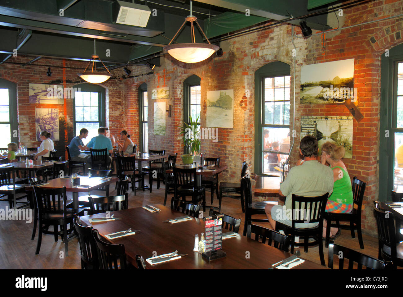 Maine Topsham renovated mill interior Sea Dog Brewing Company Stock