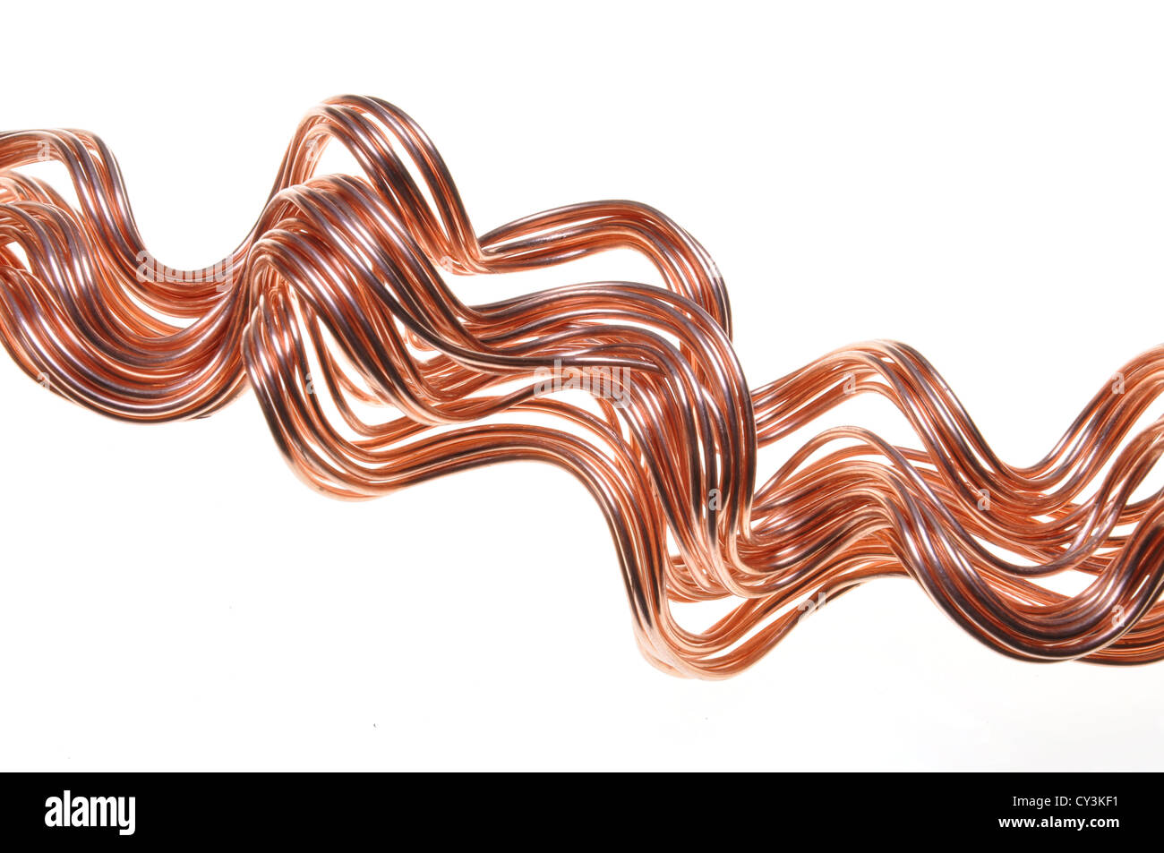 Current flow, wavy copper wire Stock Photo Alamy