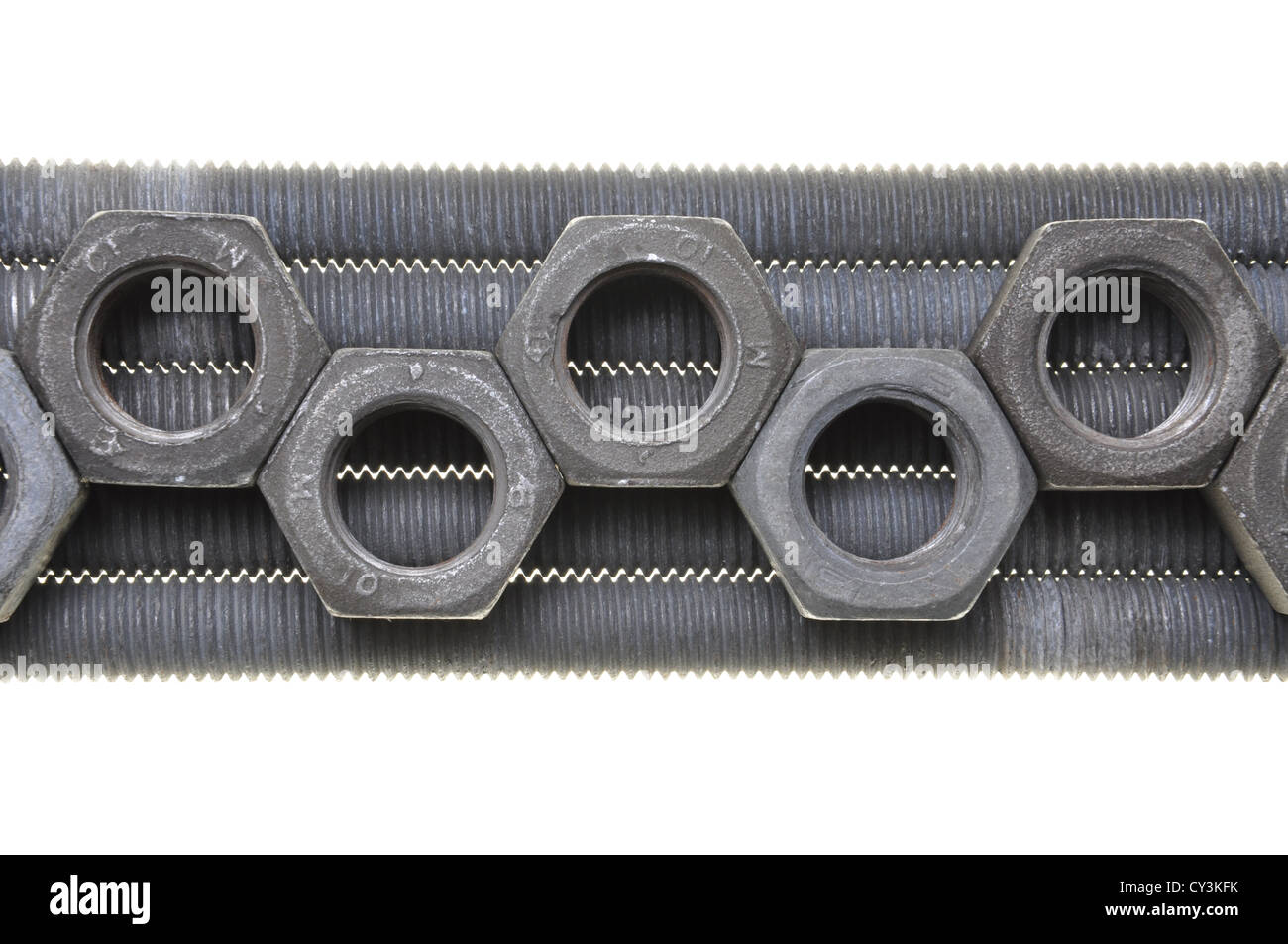 Threaded bolts and nuts, order and organization Stock Photo Alamy