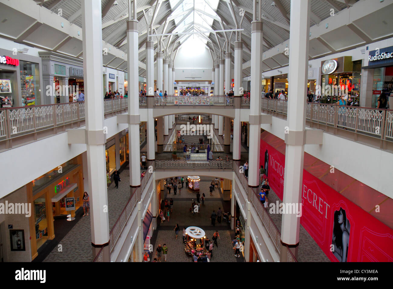 Rhode Island Providence,Providence Place mall,interior inside,multi level,overview,RI120818038 Stock Photo