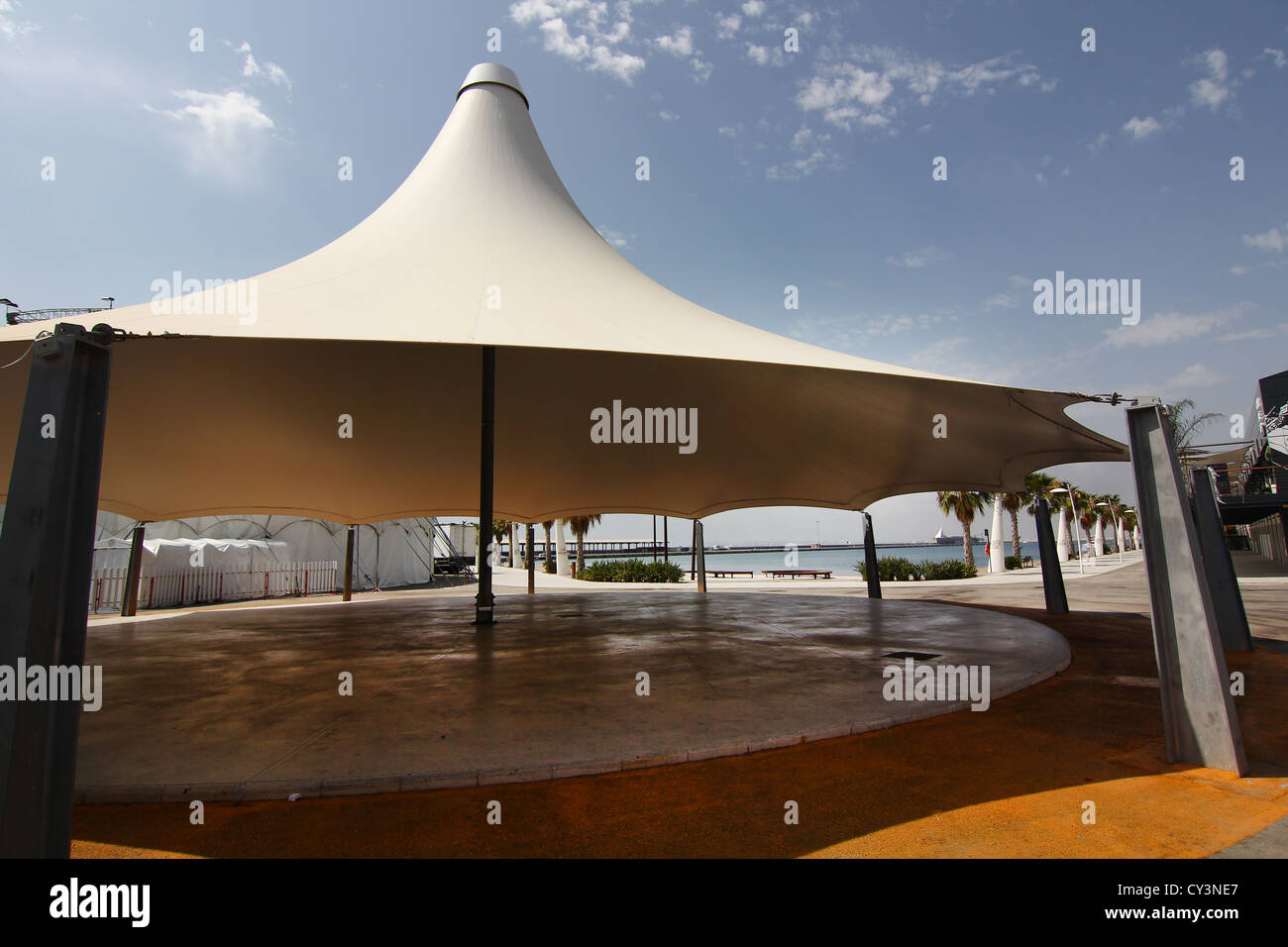 huge white tent as an umbrella Stock Photo Alamy