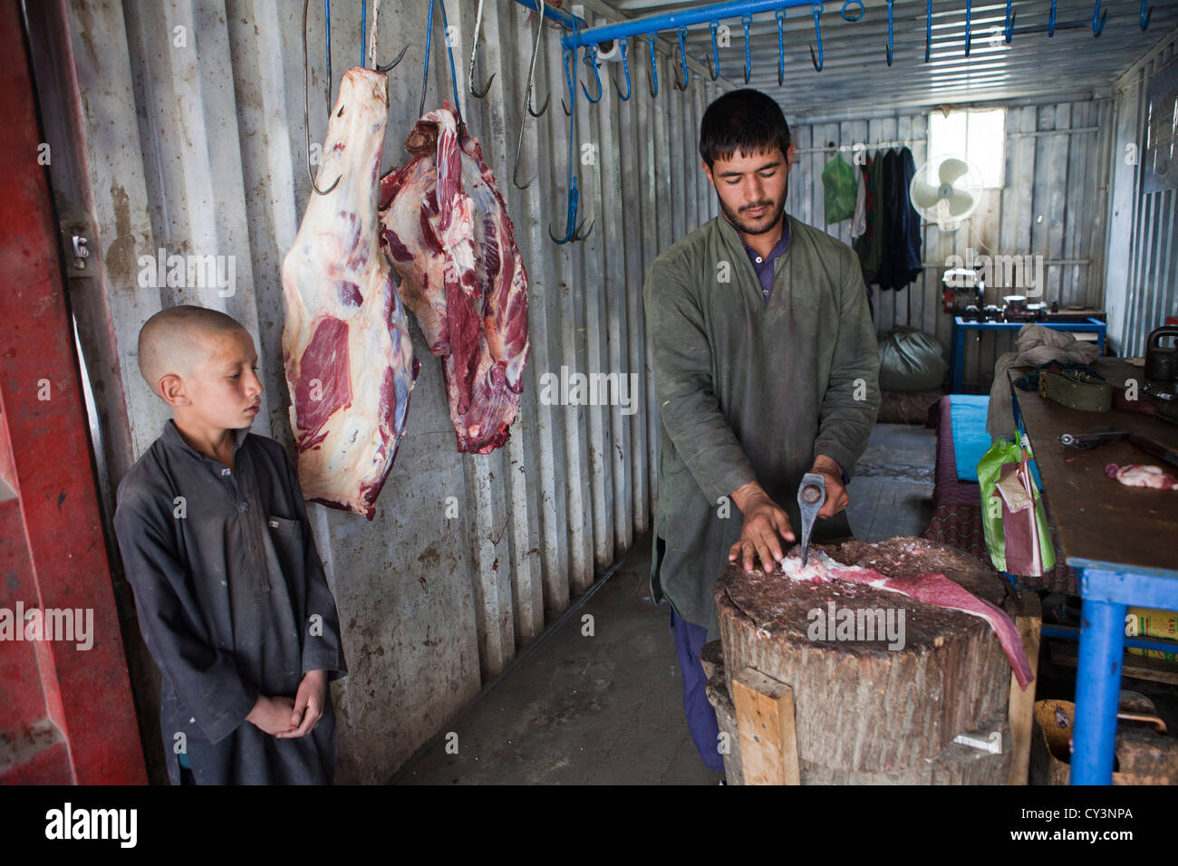 butcher in kabul Stock Photo